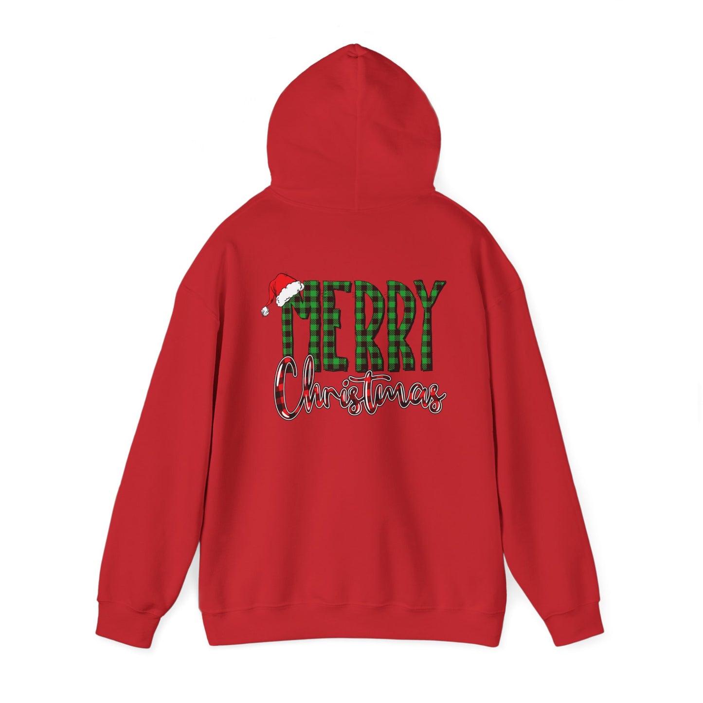Merry Christmas Plaid Hoodie – Classic Holiday Hoodie