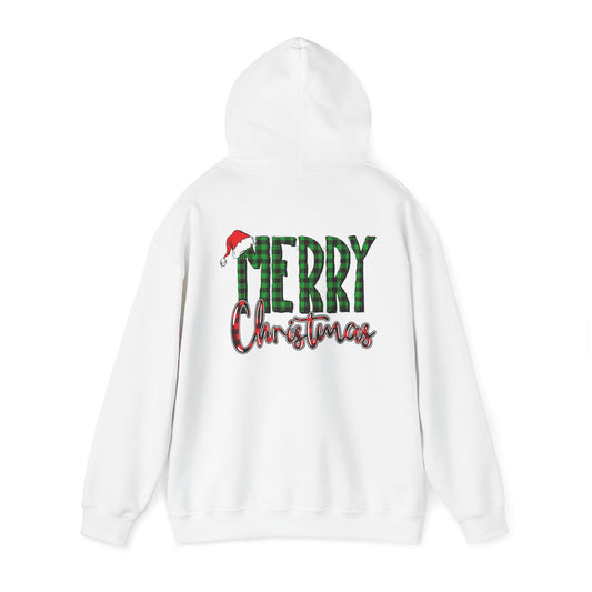 Merry Christmas Plaid Hoodie – Classic Holiday Hoodie